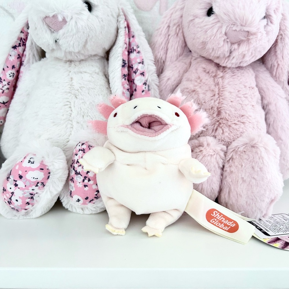 Pale Pink Axolotl Plush Pendant